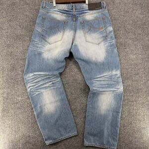 Rocawear Jeans W38 Baggy Light Wash Distressed Y2K Streetwear Denim